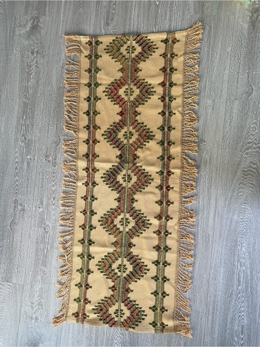 Vintage Handwoven Tribal Textile Rug / Wall Hanging/ table runner